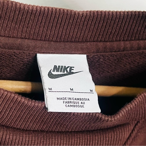 Nike Brown Modern Fleece Crewneck Sweatshirt M - Picture 5 of 9